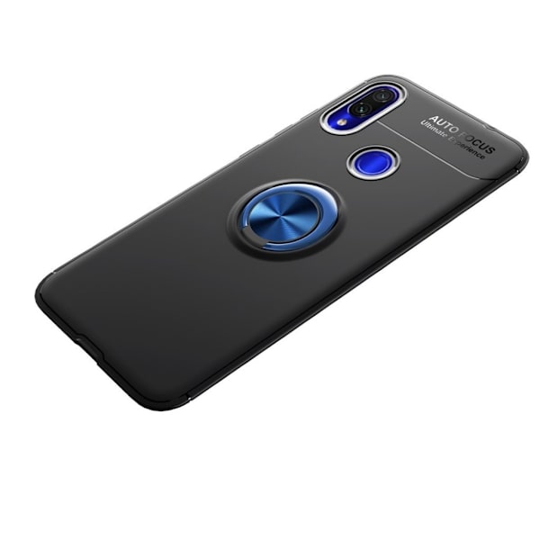 Xiaomi Redmi Note 7 fingerring etui - Sort/Blå Blue