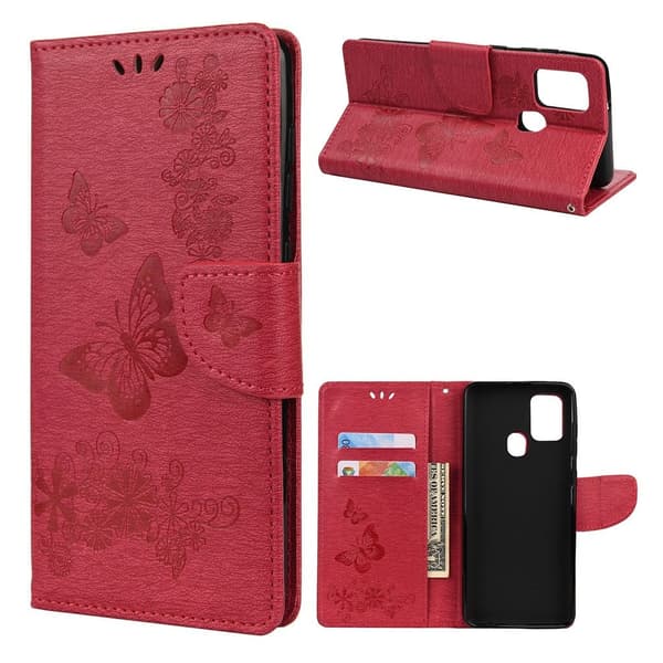 Butterfly Samsung Galaxy A21s kotelot - Punainen Red