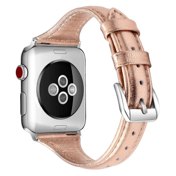 Apple Watch (41mm) B6 äkta Läder Klockarmband - Roséguld / Storl Rosa