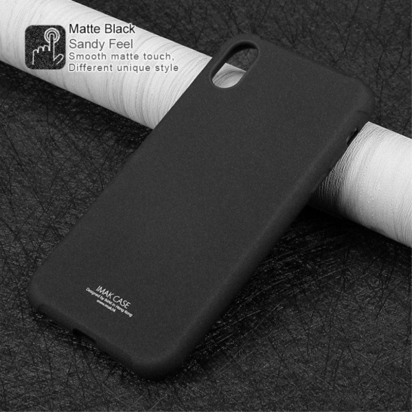 IMAK iPhone Xs Max anti-tab soft case med skærmfilm - Mat Sort Black