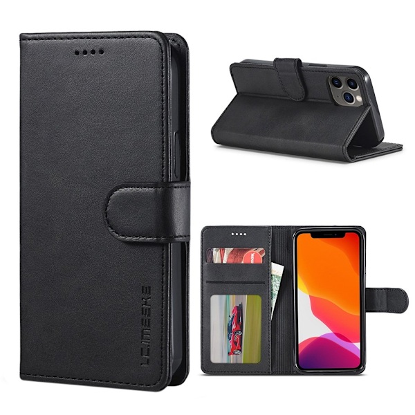 LC.IMEEKE iPhone 12 Pro / iPhone 12 flip case - Musta Black