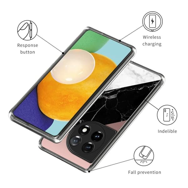 Deco OnePlus Ace 3 skal - Trefärgad Marmorstruktur Svart