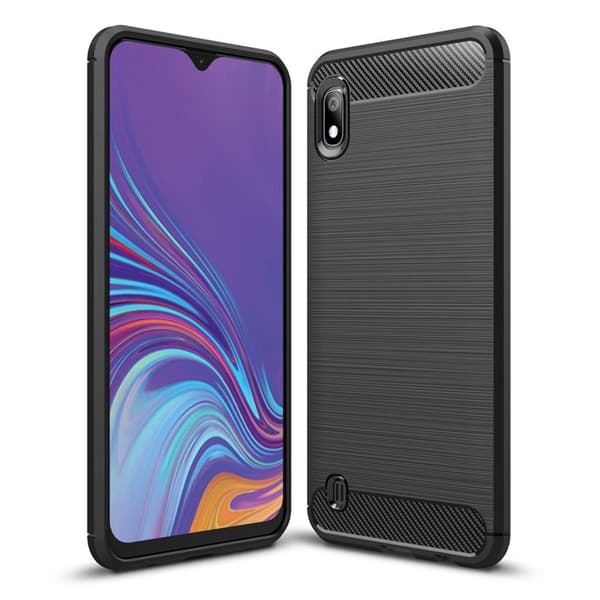 Carbon Flex Samsung Galaxy A10 deksel - Svart Black