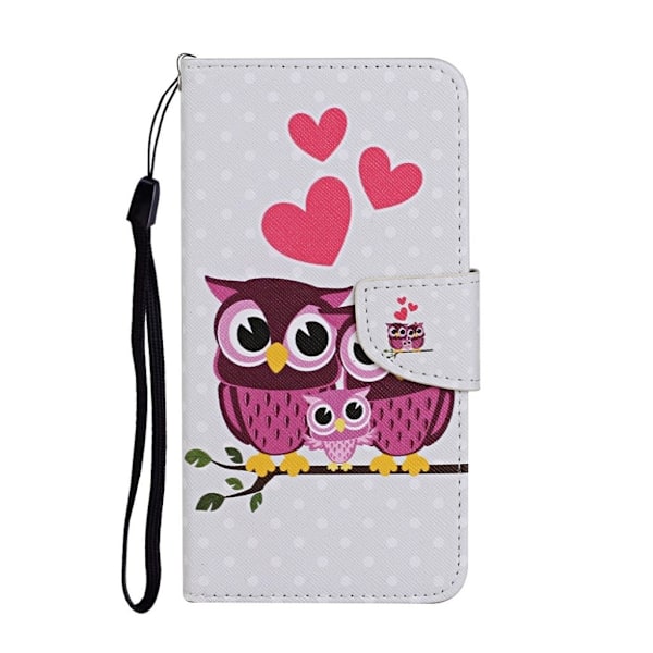 Wonderland Samsung Galaxy A02s (166mm) flip kuoret - Pöllö Ja Sydän Multicolor