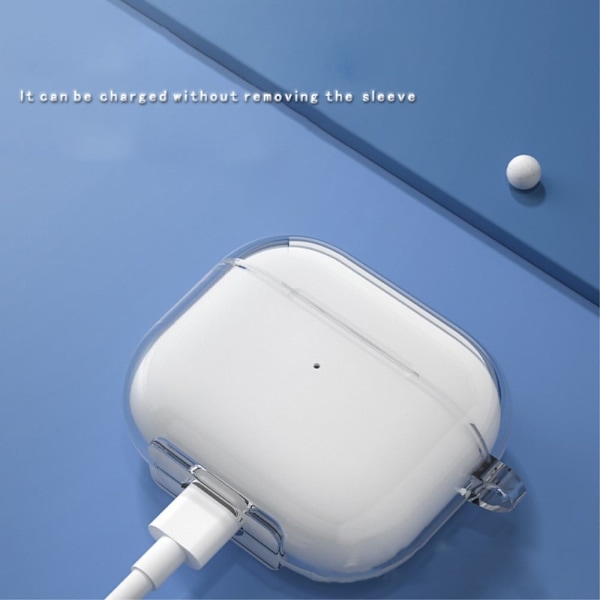 AirPods Pro 2 fodral i ren färg med spänne - Transparent Rosa Rosa