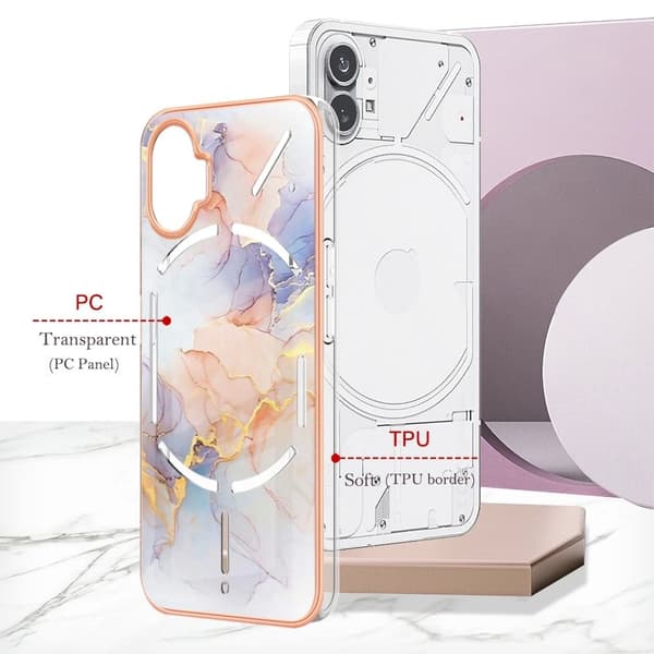 Marble Nothing Phone (1) Suojakotelo - Milky Way Marble White White