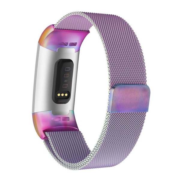 Fitbit Charge 3 erstatnings urrem i metal med milamesiske masker - str. L, Multifarvet Multicolor