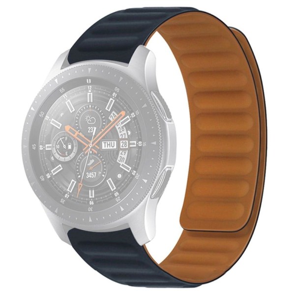 22mm Universal silicone magnetic lock watch strap - Midnight Bla Black