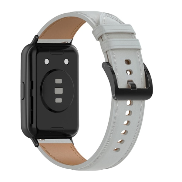 Huawei Watch Fit 2 urrem i ægte læder - Grå Silver grey