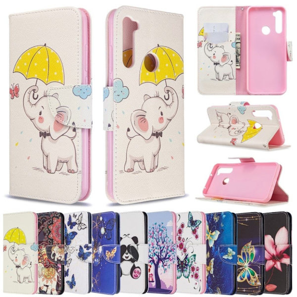 Wonderland Xiaomi Redmi Note 8T etui – Blå Sommerfugl Multicolor