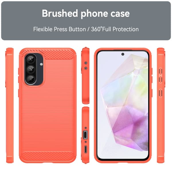 Carbon Flex Samsung Galaxy A36 / Samsung Galaxy A56 Deksel - Rød Red