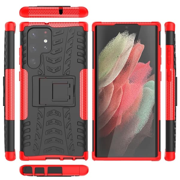 Offroad Suojakotelo Samsung Galaxy S22 Ultra - Punainen Red