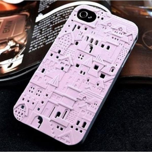 City 3D (Lyserosa) iPhone 4S Deksel Pink