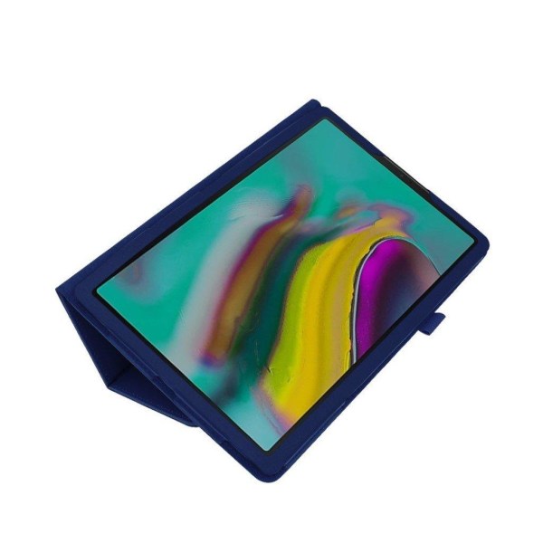 Samsung Galaxy Tab A 10.1 (2019) litchi leather case - Dark Blue Blå