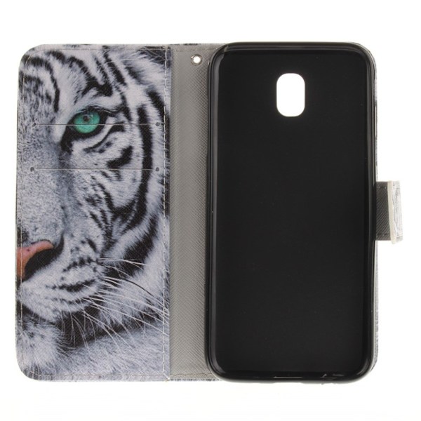 Samsung Galaxy J5 (2017) Trendy og solid læder etui - Tiger Multicolor