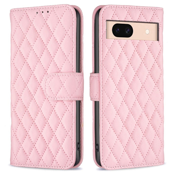 Rhombus mat Google Pixel 8A flip etui - Pink Pink