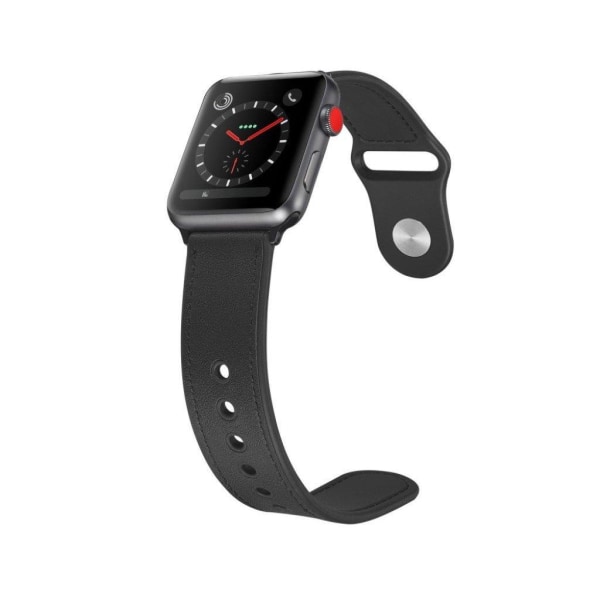 Apple Watch Series 6 / 5 40mm tyylikäs nahkakellon ranneke - Musta Black