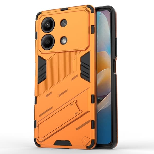 Støtsikkert hybriddeksel med et moderne preg for Xiaomi Redmi Note 13R Pro - Oransje Orange