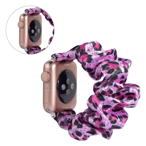 Apple Watch Series 5 44mm cool stof Mønster urrem - Lilla Leopard Purple