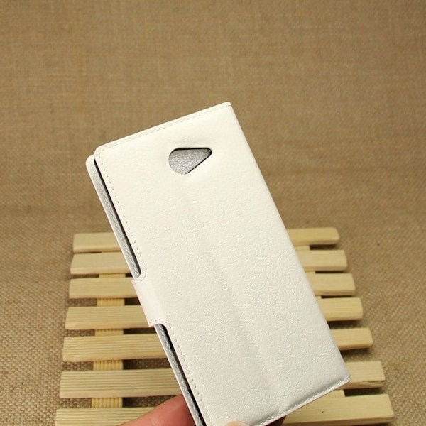 Jensen Sony Xperia M2 Aqua Lær Flipp Etui - Hvit White