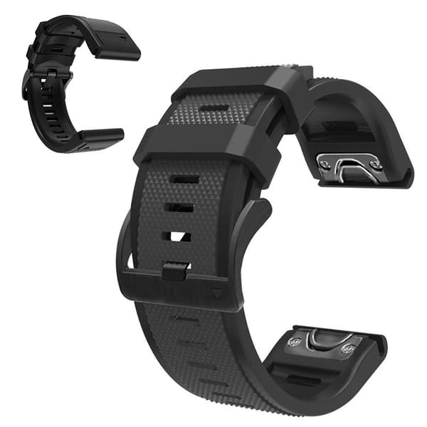 22 mm dobbeltfarvet urrem til Garmin-ur - Carbon Aske / Sort Black