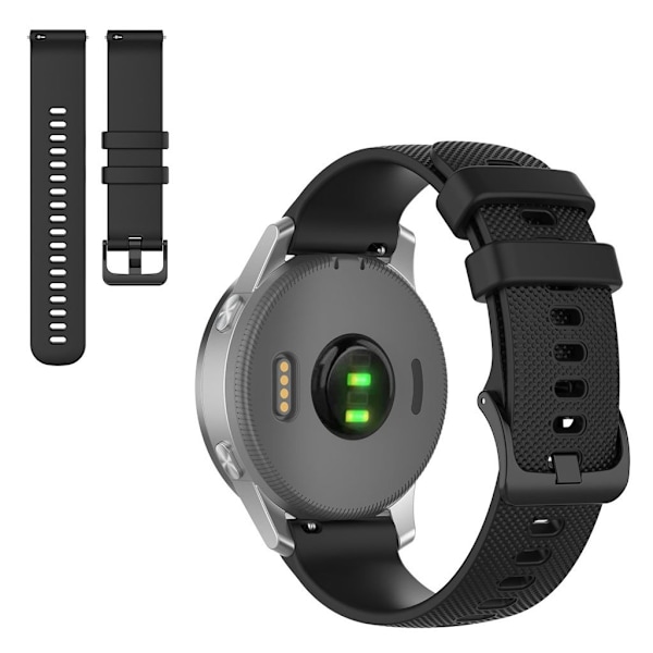 Garmin Venu 2S / Vivoactive 4S / Vivomove 3S ensfarvet urrem - Sort Black