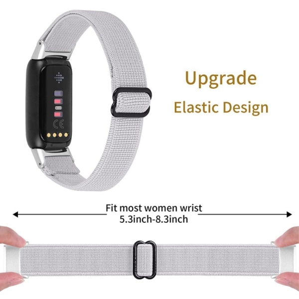 Fitbit Luxe klockarmband i nylon - Ljusgrå Silvergrå