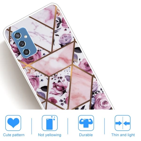 Marble Samsung Galaxy M52 5G Suojakotelo - Elegant Roses Tile Multicolor