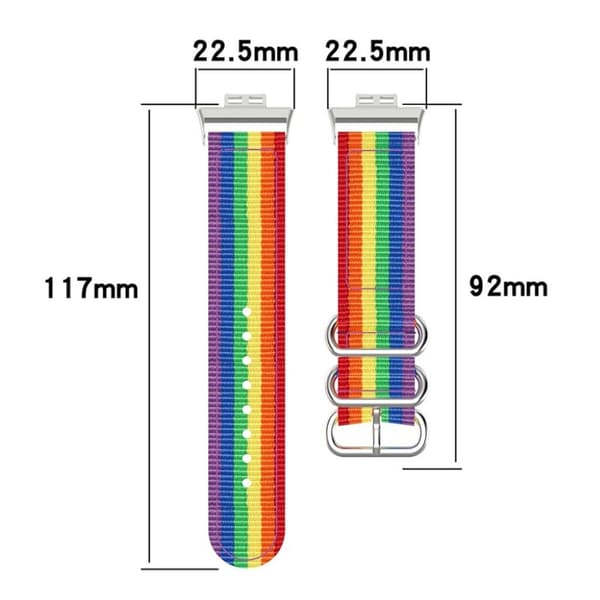 Huawei Watch Fit nylonkuvioinen kellonauha - Sateenkaari Multicolor