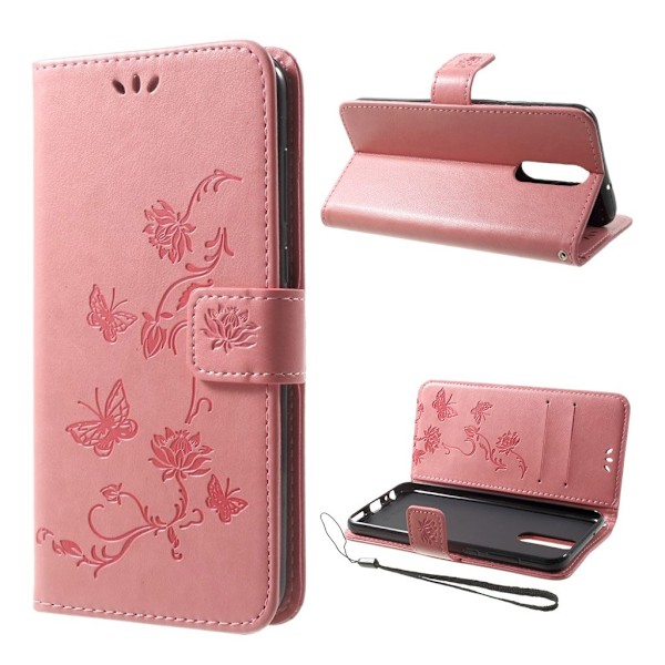 Huawei Mate 10 Lite Læder etui med unik tryk - Lyserød Pink