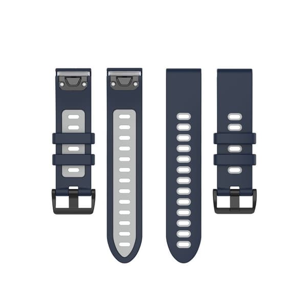 Garmin Fenix 6S / 5S bi-color silicone watch band - Blue / Grey Blå