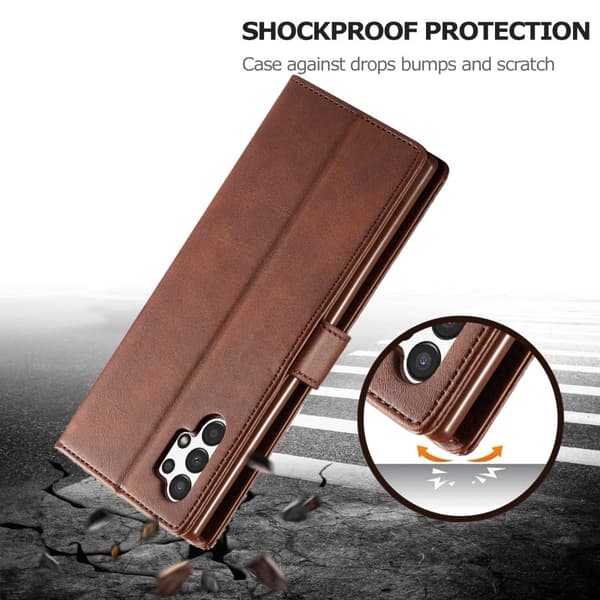 LC.IMEEKE Samsung Galaxy A13 4G flip case - Kahvi Brown
