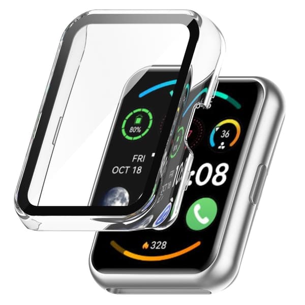 Oppo Watch Free cover with tempered glass screen protector - Transparent Transparent