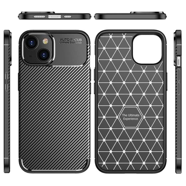 Carbon Shield iPhone 14 deksel - Blå Blue