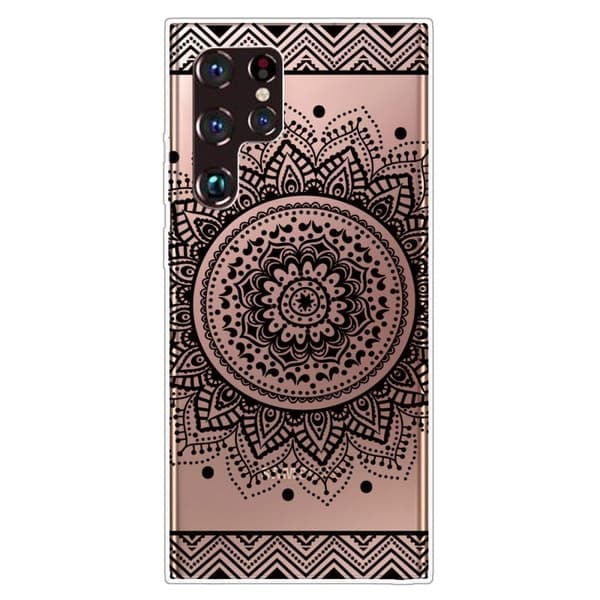 Deco Samsung Galaxy S22 Ultra skal - Mandala Blomma Svart