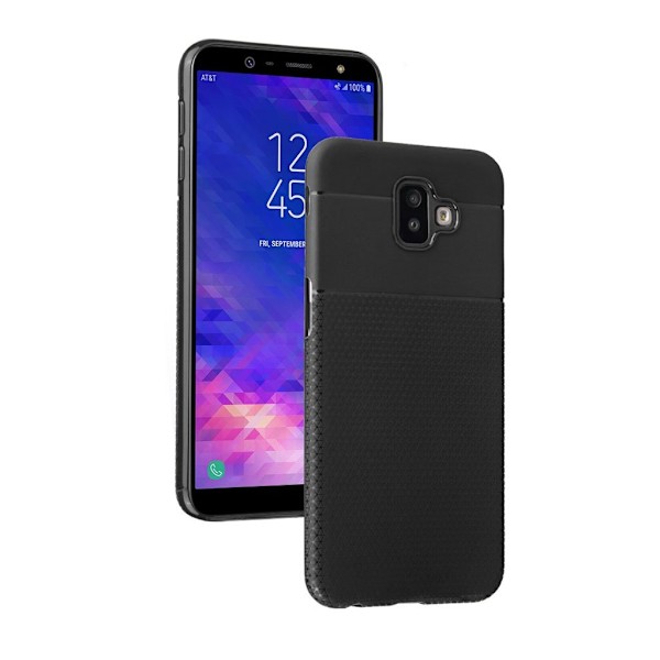 Samsung Galaxy J6 Plus (2018) Trekant mønster blødt etui - Sort Black