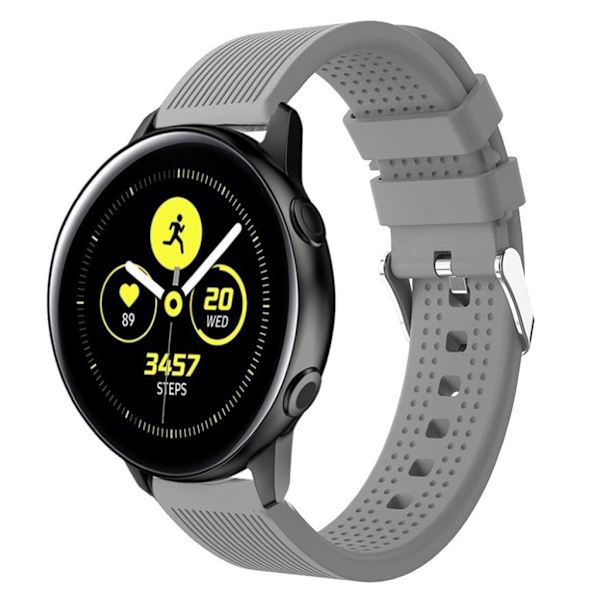 Samsung Galaxy Watch Active silikoni Kellon Ranneke - Harmaa Silver grey