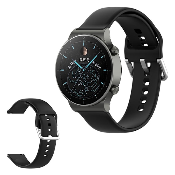 Universal comfortable silikone rem - sort Størrelse: L Black