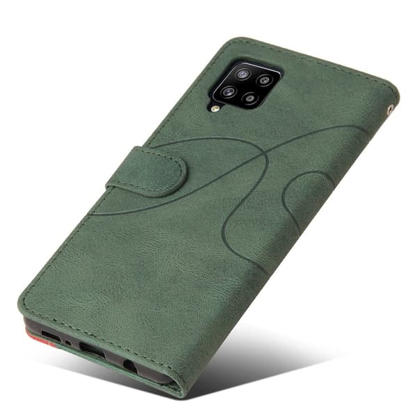 Tekstureret Læder Etui med Strop Til Samsung Galaxy A42 5G - Grøn Green