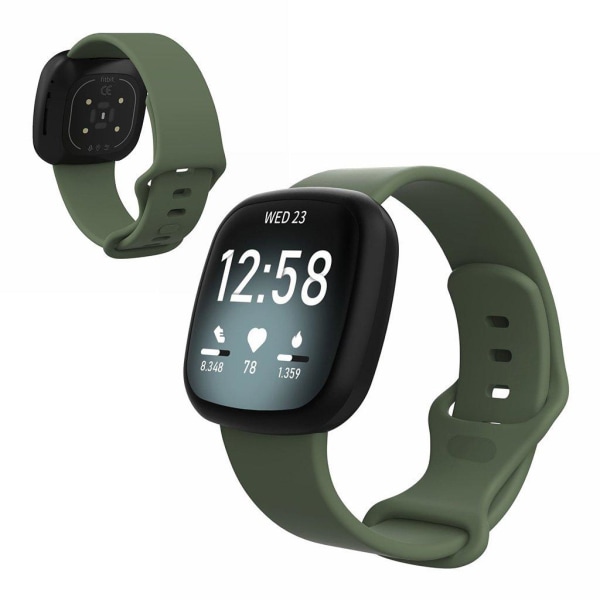 Fitbit Versa 3 / Sense silikon klockarmband - Dark grön Size: S Grön