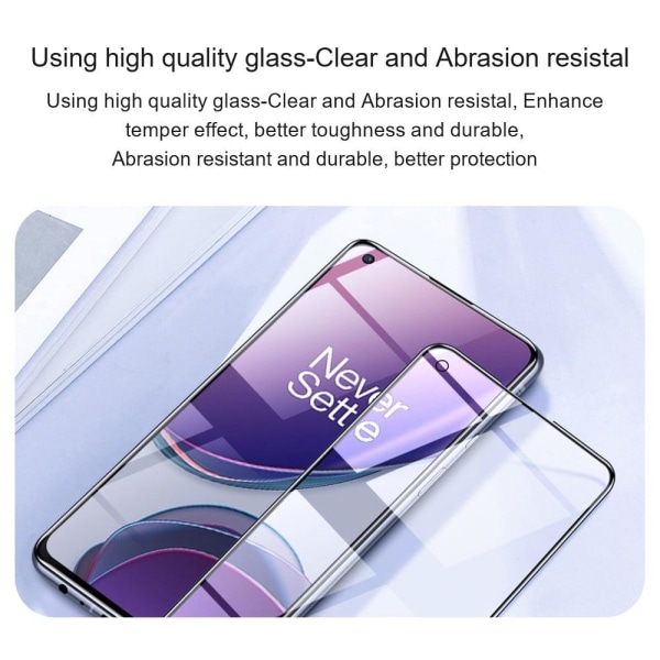 2 stk AMORUS ekstra stærk skærmbeskyttelse af glas til OnePlus N Transparent