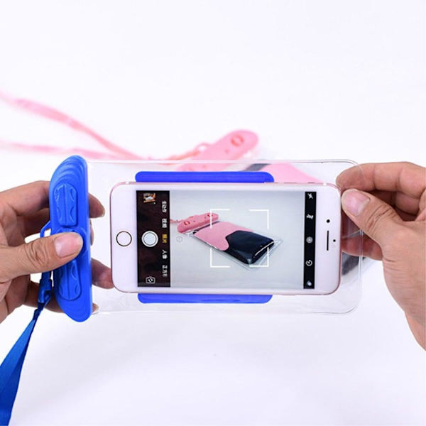 Universellt vattentätt fodral med nyckelband för smartphones på 5,2-6,4 tum - Vit Vit