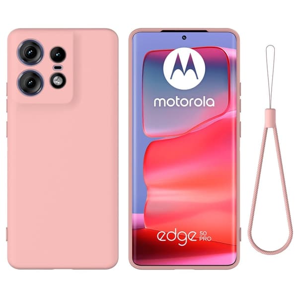 Matte Liquid Motorola Edge 50 Pro silikone cover - Lyserød Pink