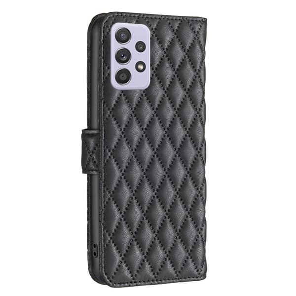 Rhombus mat Samsung Galaxy A52 5G / Samsung Galaxy A52 flip etui - Sort Black
