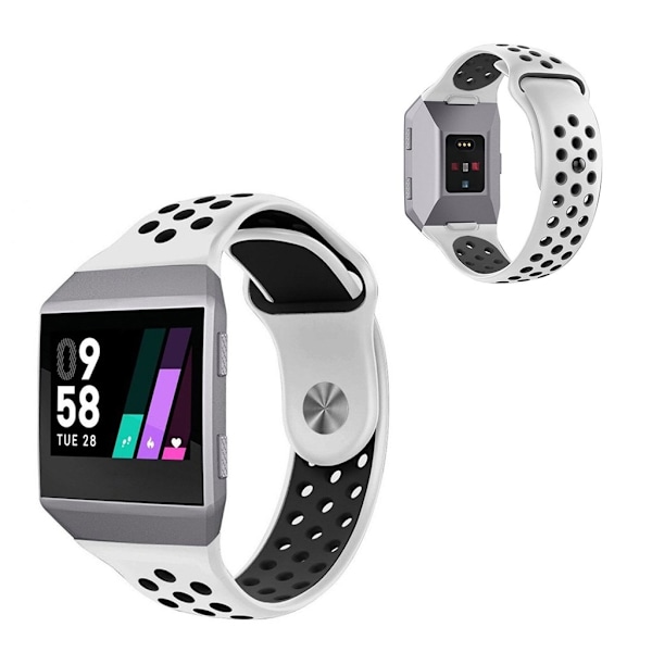 Fitbit Ionic kaksivärinen silikoninen kellonauha - Valkoinen / Musta White