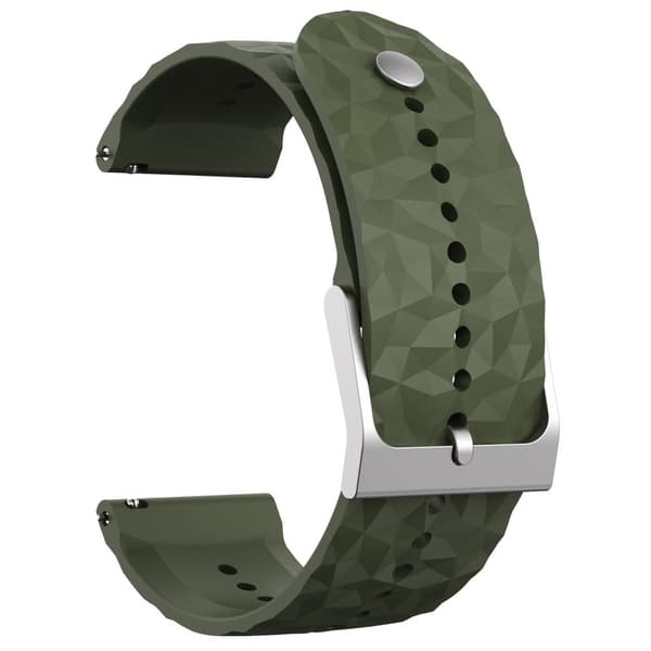 24 mm silikonrem i rombform för Suunto och Fossil - Militärgrön Grön