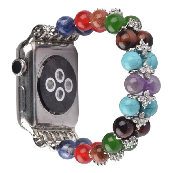 Apple Watch (45mm) rhinestone décor bead watch strap - Silver Silver grey