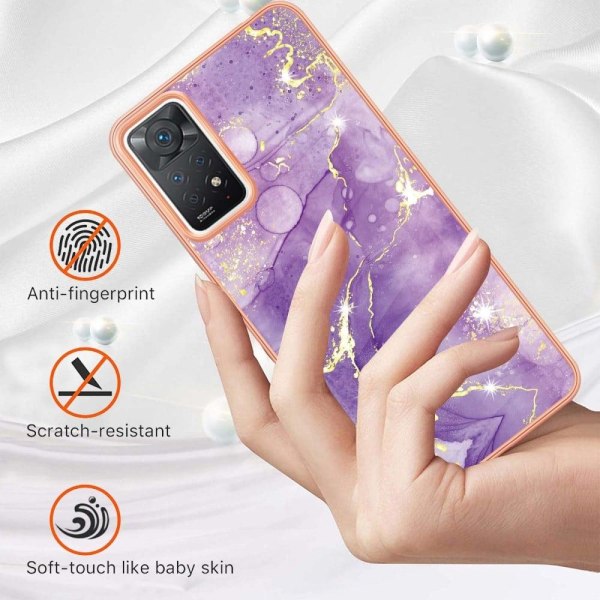 Marble design Xiaomi Redmi Note 11S 5G / Xiaomi Redmi Note 11 Pro kotelot - Violetti Marmori Sumu Purple