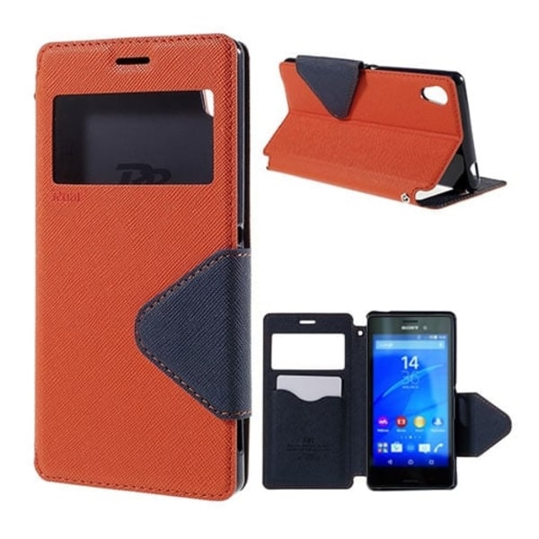Roar Korea Sony Xperia M4 Aqua Nahkakotelo - Oranssi Orange