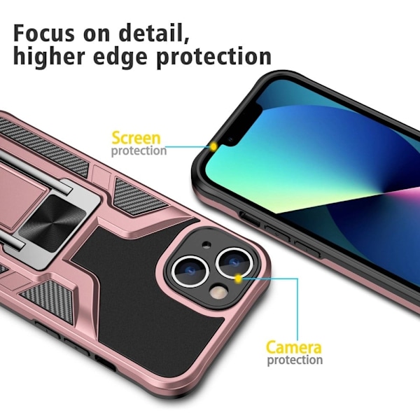 Stöttåligt iPhone 14 Plus hybridskal - Rosa Rosa